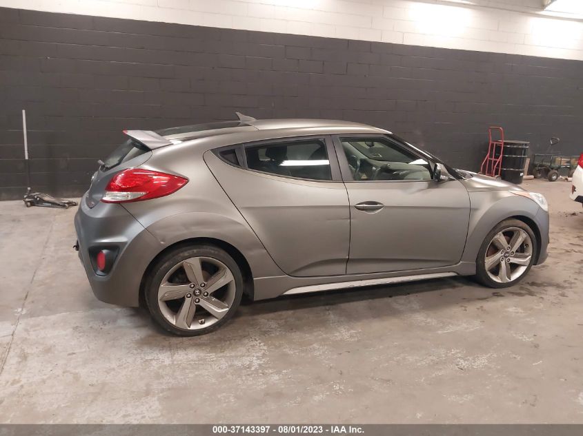 2013 Hyundai Veloster Turbo W/Blue VIN: KMHTC6AE5DU096445 Lot: 37143397