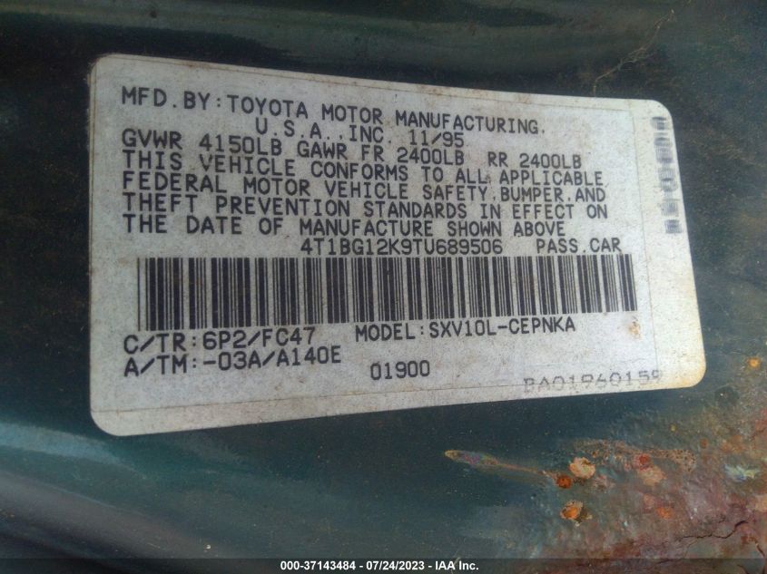 4T1BG12K9TU689506 1996 Toyota Camry Dx/Le/Xle