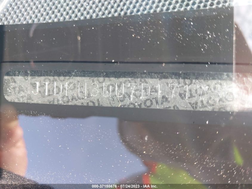 2013 Toyota Prius Two VIN: JTDKN3DU7D1717360 Lot: 37155676