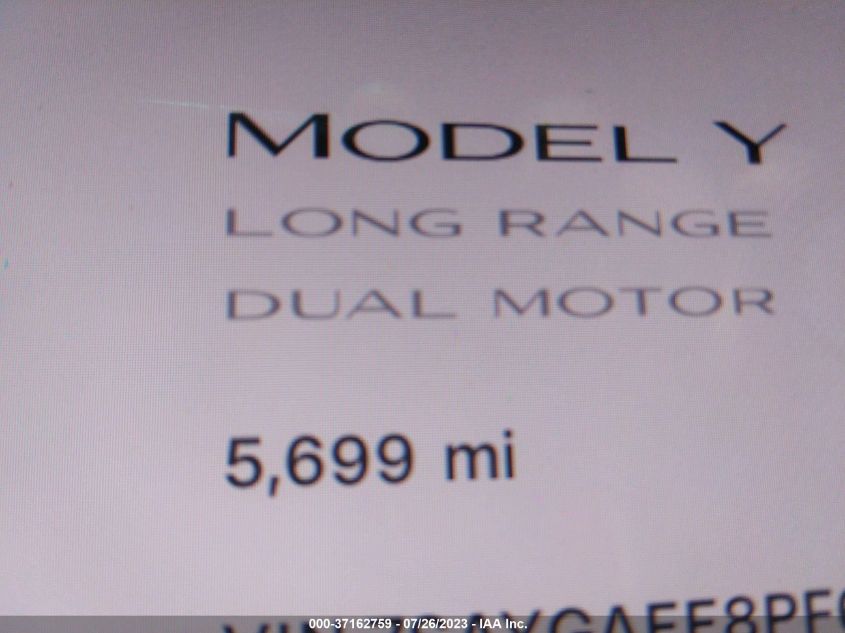 2023 Tesla Model Y Awd/Long Range Dual Motor All-Wheel Drive VIN: 7SAYGAEE8PF601230 Lot: 37162759