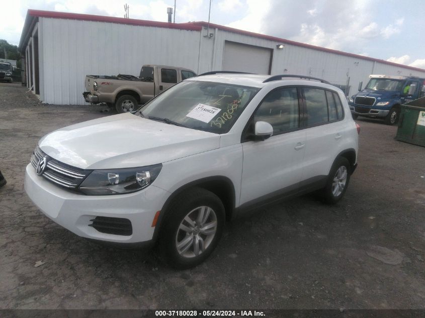 2017 Volkswagen Tiguan 2.0T S VIN: WVGAV7AX1HW506340 Lot: 37180028