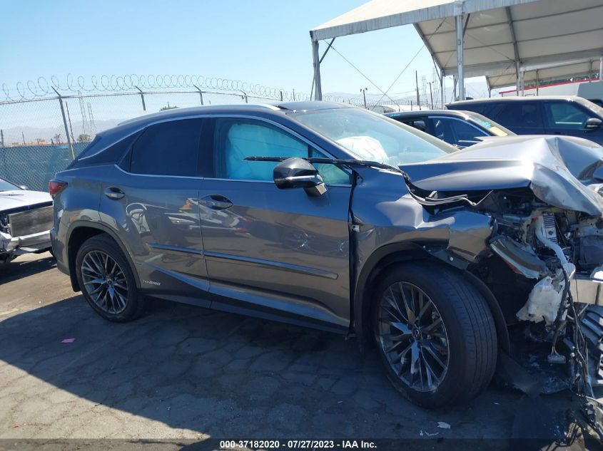 2022 Lexus Rx 450H F Sport Handling VIN: 2T2YGMDA4NC092831 Lot: 37182020