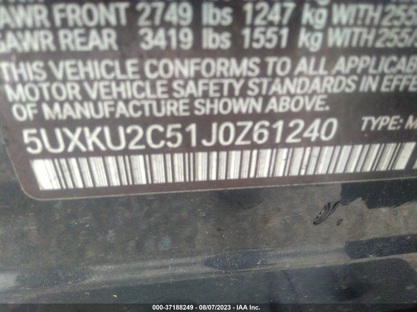BMW X6 2018 -auction- 8