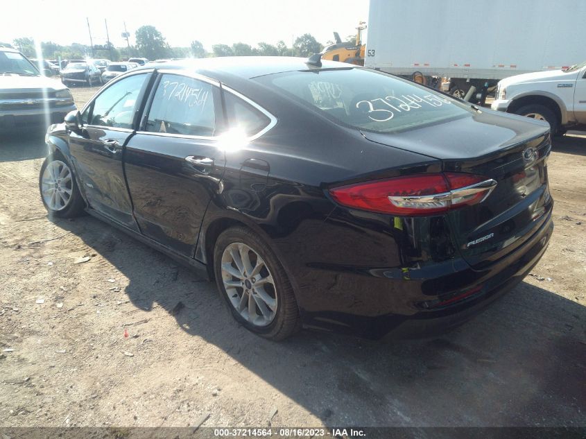 2019 Ford Fusion Hybrid Sel VIN: 3FA6P0MU1KR130820 Lot: 37214564