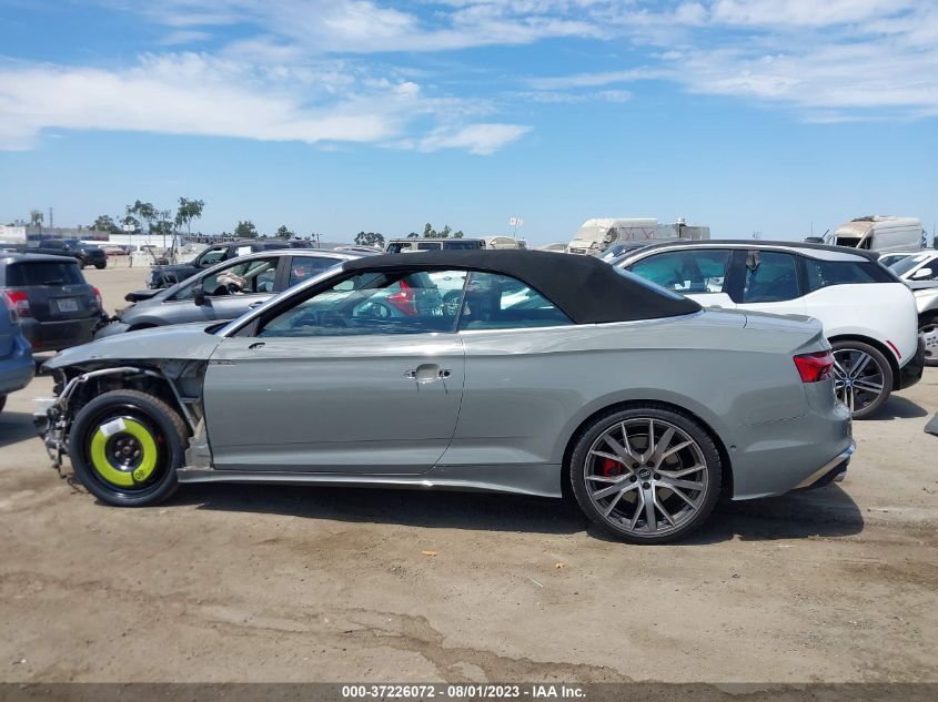 2022 Audi S5 Cabriolet Prestige VIN: WAUY4GF59NN001075 Lot: 37226072