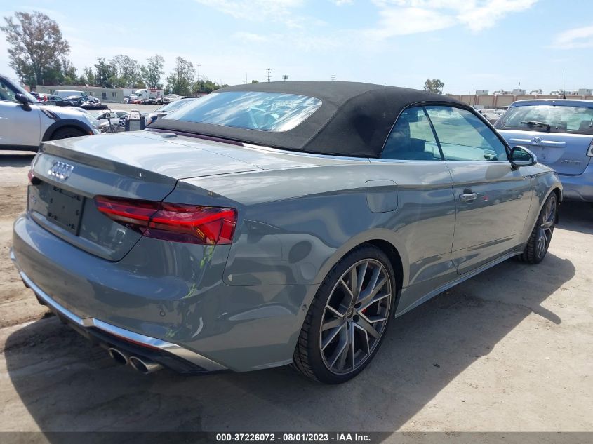 2022 Audi S5 Cabriolet Prestige VIN: WAUY4GF59NN001075 Lot: 37226072