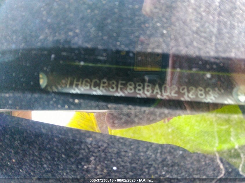 2011 Honda Accord VIN: 1HVCT3F13A029283 Lot: 37230816