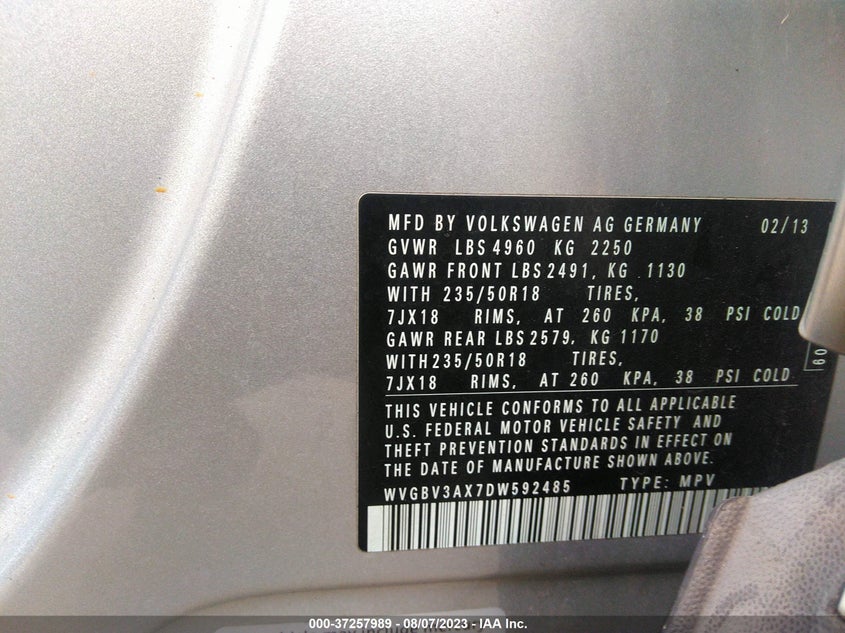 Volkswagen Tiguan 2013 -auction- 8