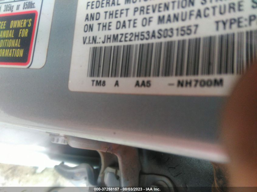 JHMZE2H53AS031557 2010 Honda Insight Lx