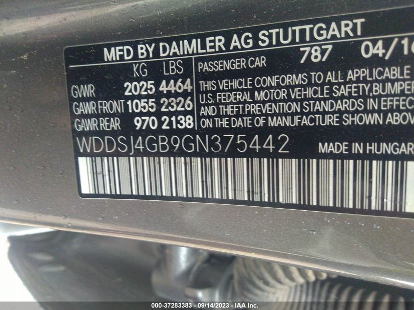 WDDSJ4GB9GN375442 2016 Mercedes-Benz Cla 250