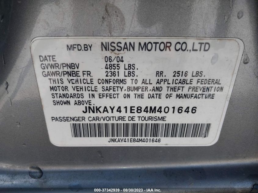 JNKAY41E84M401646 2004 Infiniti M45