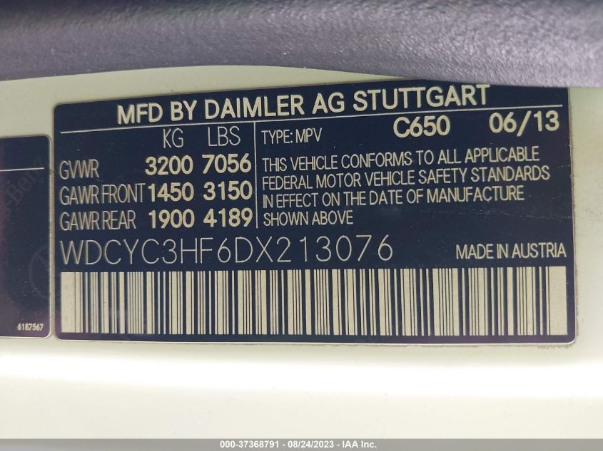 VIN WDCYC3HF6DX213076 2013 Mercedes-Benz G-Class, G... no.9