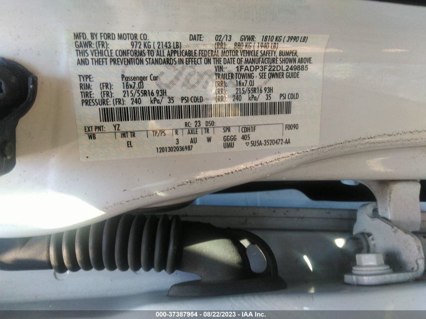 1FADP3F22DL249885 2013 Ford Focus Se