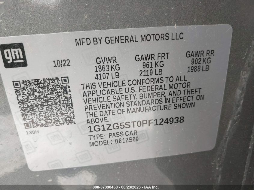 1G1ZG5ST0PF124938 2023 Chevrolet Malibu Rs