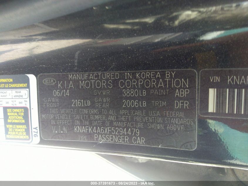 KNAFK4A6XF5294479 2015 Kia Forte Lx