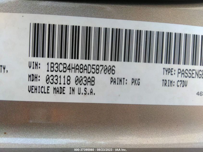 1B3CB4HA8AD587006 2010 Dodge Caliber Sxt