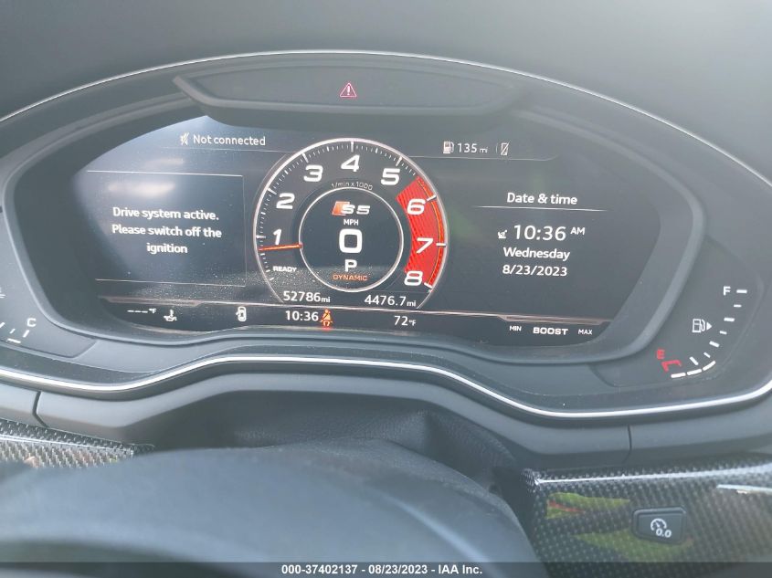 2018 Audi S5 Sportback Premium Plus VIN: WAUB4CF55JA041363 Lot: 37402137