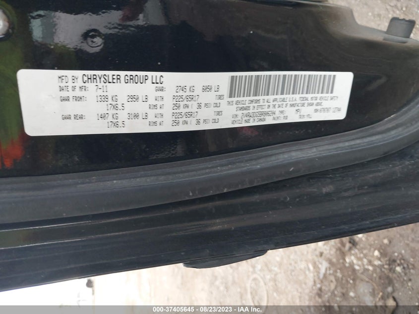 2011 Volkswagen Routan Se VIN: 2V4RW3DG5BR806204 Lot: 37405645