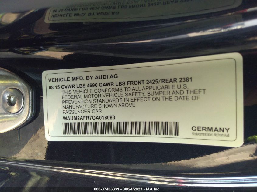 WAUM2AFR7GA018083 2016 Audi A5 2.0T Premium