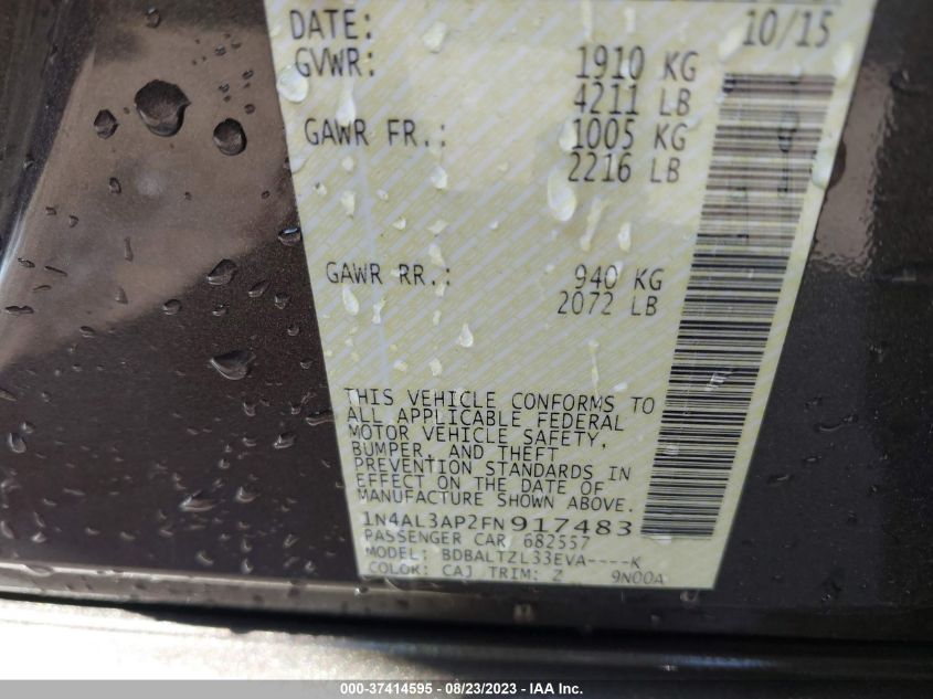 1N4AL3AP2FN917483 2015 Nissan Altima 2.5 Sl