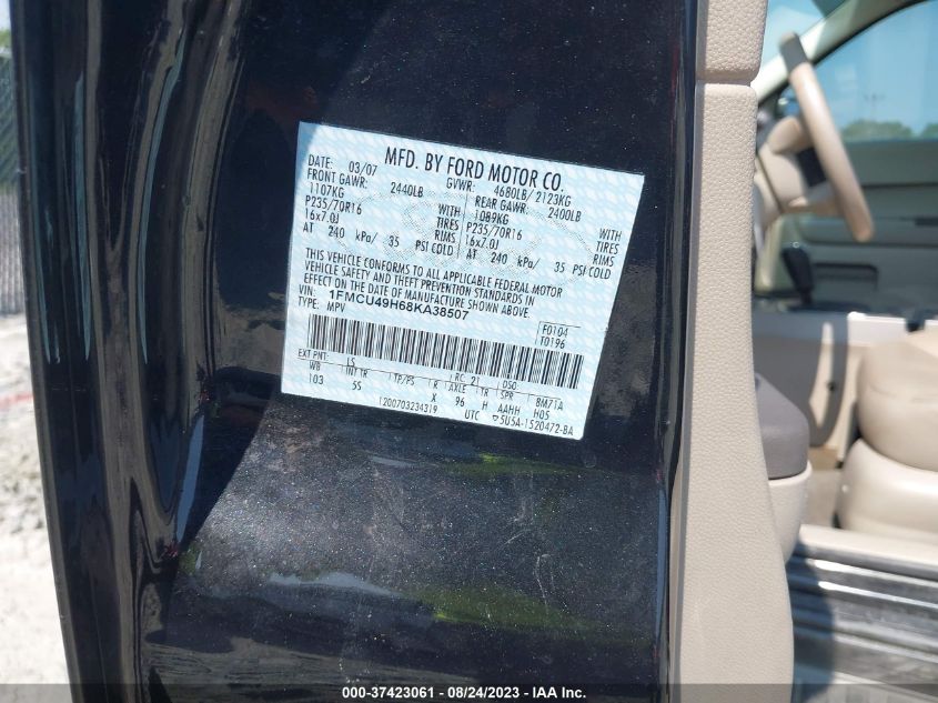 1FMCU49H68KA38507 2008 Ford Escape Hybrid