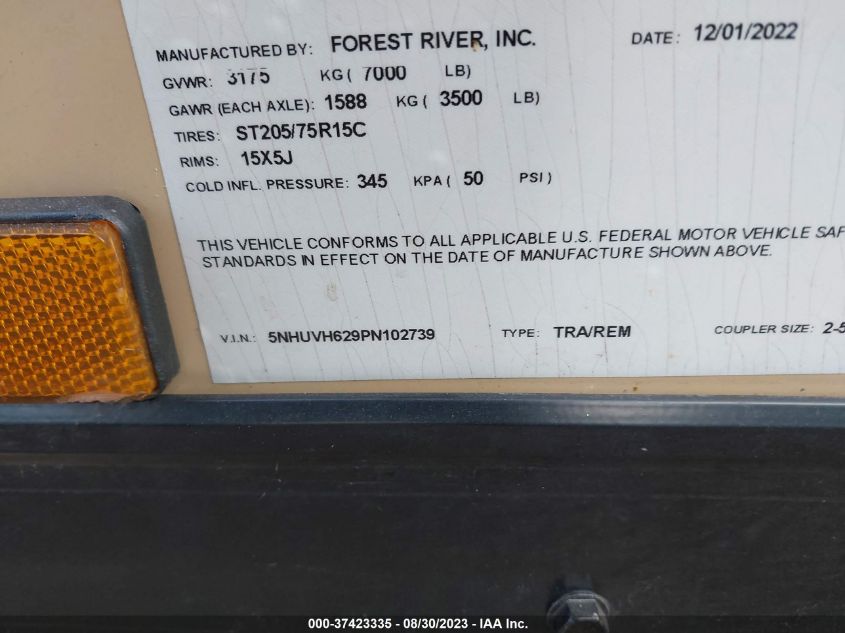 2023 Forest Riv 7X16Hw716 VIN: 5NHUVH629PN102739 Lot: 37423335