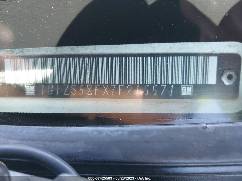 2007 Chevrolet Malibu Ls VIN: 1G1ZS58FX7F215571 Lot: 37425509