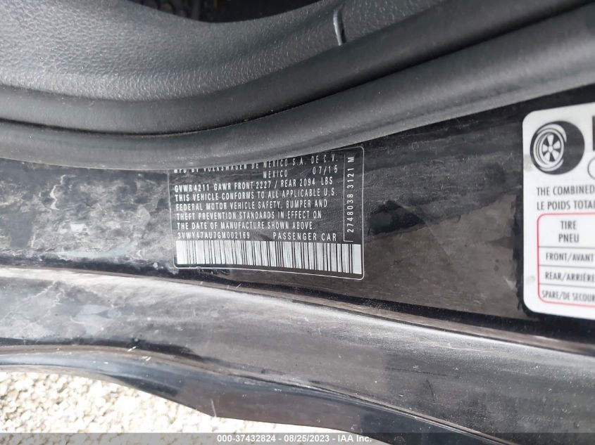 2016 Volkswagen Golf Gti S W/Performance Pkg VIN: 3VWY47AU7GM002169 Lot: 37432824