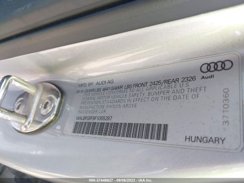 2015 Audi S3/A3 2.0T Premium Plus VIN: WAUBFGFF6F1055287 Lot: 37449827