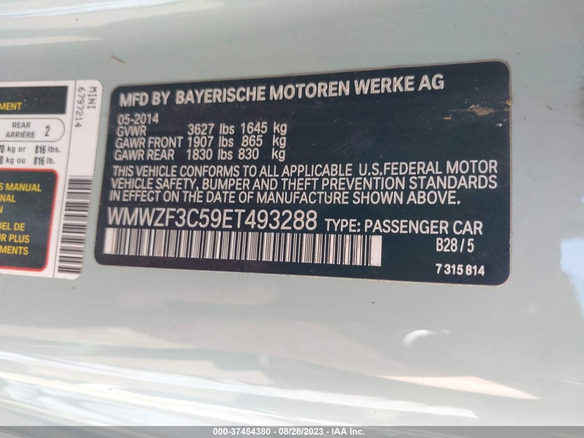 2014 MINI CLUBMAN COOPER - WMWZF3C59ET493288