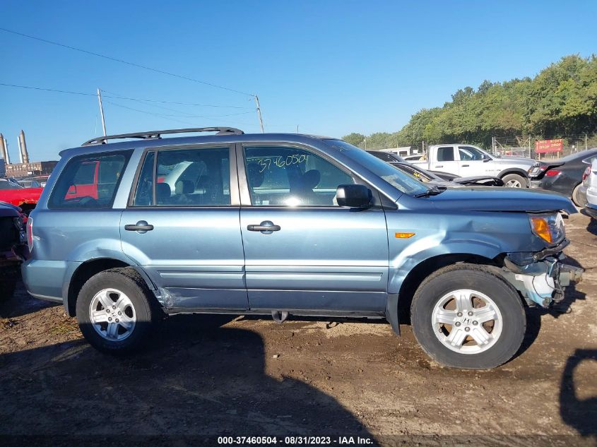 2007 Honda Pilot Lx VIN: 5FNYF28147B013260 Lot: 37460504