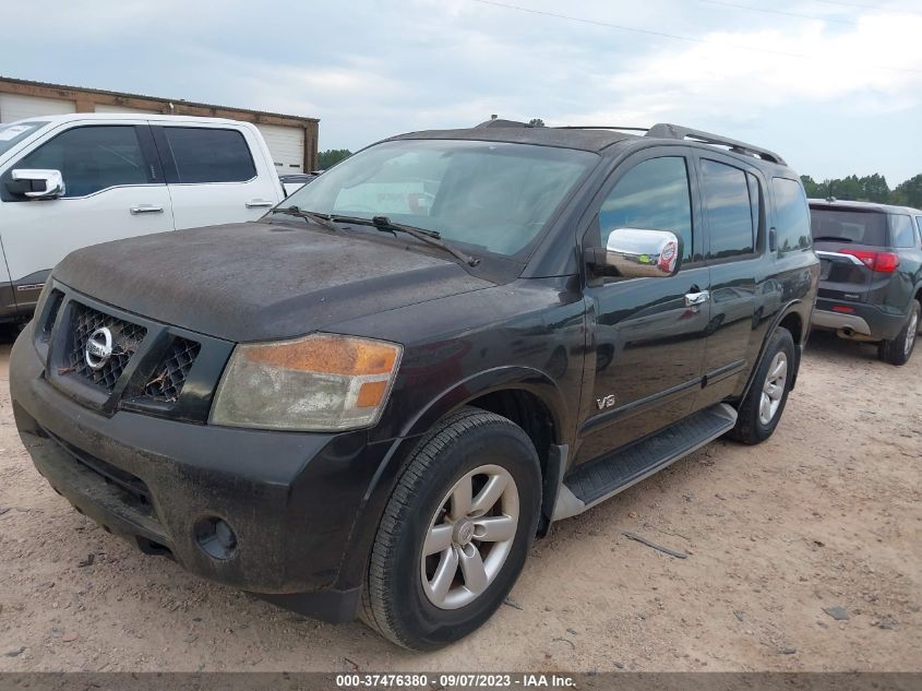 2008 Nissan Armada Se VIN: 5N1BA08DX8N626257 Lot: 37476380