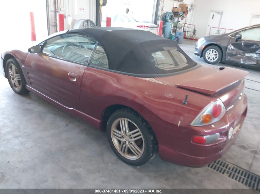 2003 Mitsubishi Eclipse Gt VIN: 4A3AE55H23E096784 Lot: 37481451