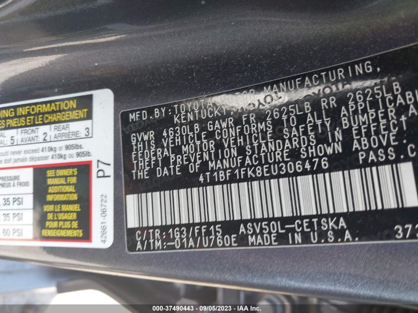 4T1BF1FK8EU306476 2014 Toyota Camry Se