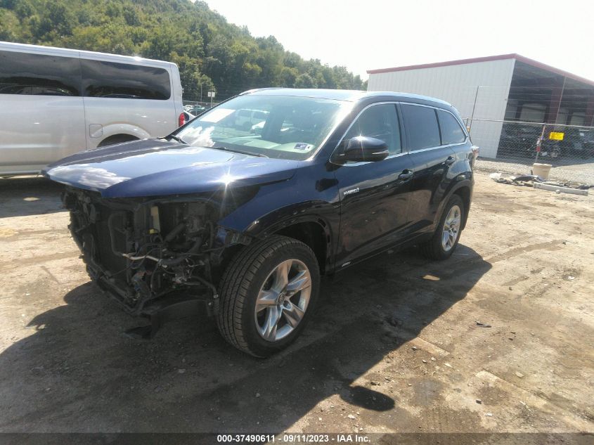 2016 Toyota Highlander Hybrid Limited VIN: 5TDDCRFH0GS019603 Lot: 37490611