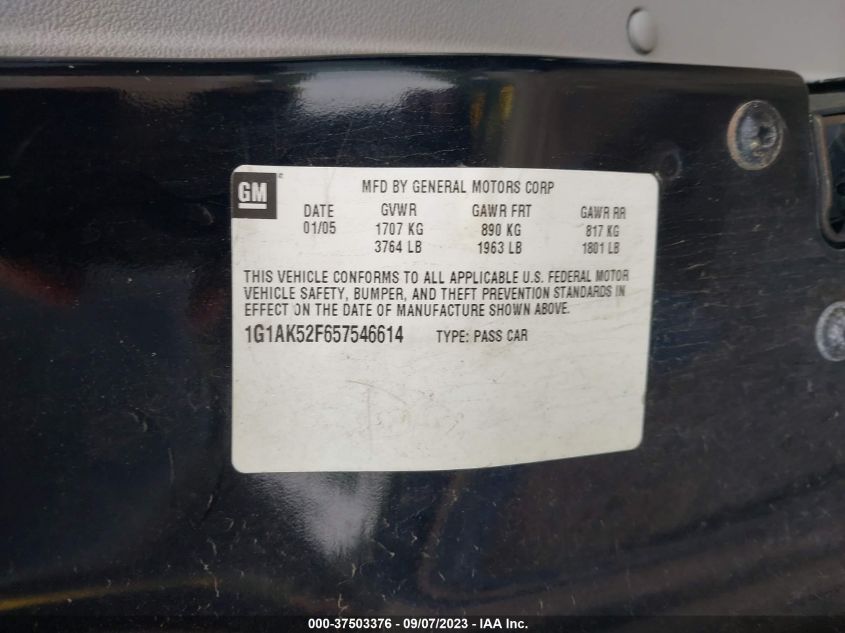 1G1AK52F657546614 2005 Chevrolet Cobalt