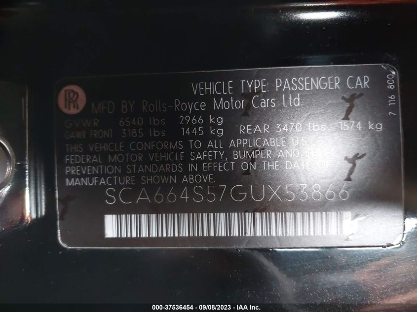 2016 Rolls-Royce Ghost - SCA664S57GUX53866