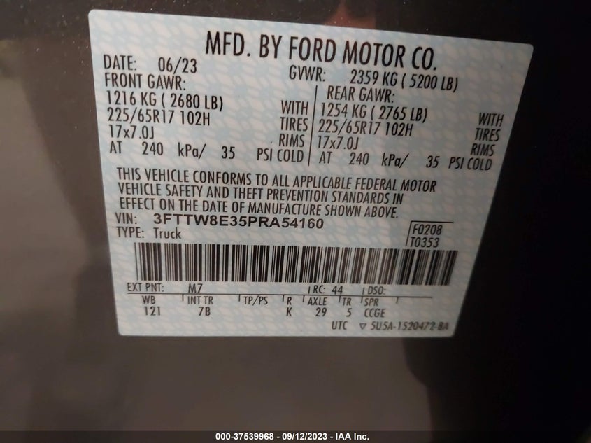 2023 FORD MAVERICK XLT - 3FTTW8E35PRA54160