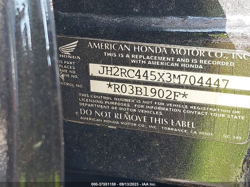 2003 HONDA VT750 DCB JH2RC445X3M704447