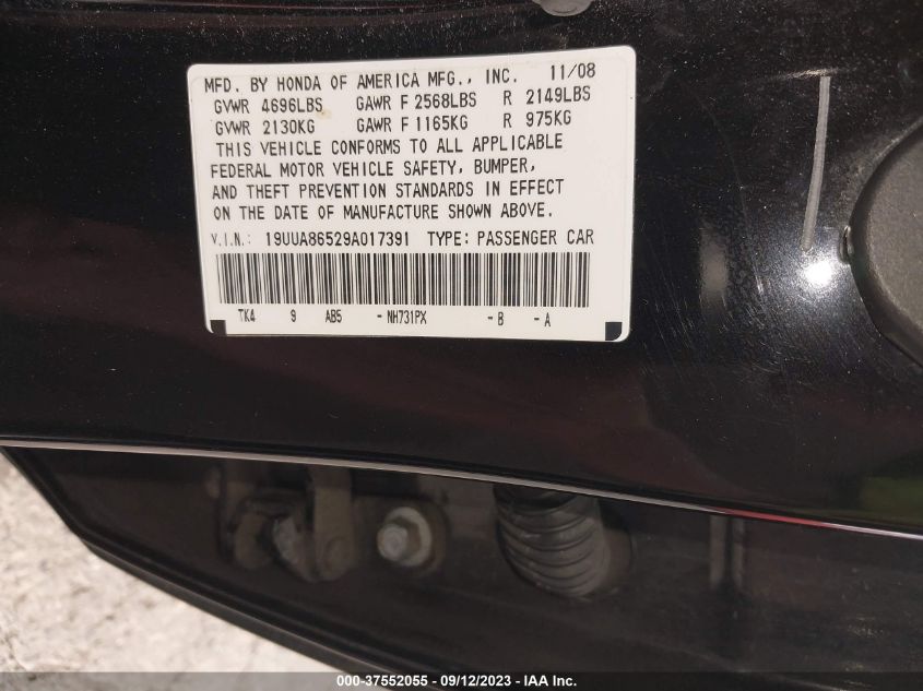 19UUA86529A017391 2009 Acura Tl 3.5