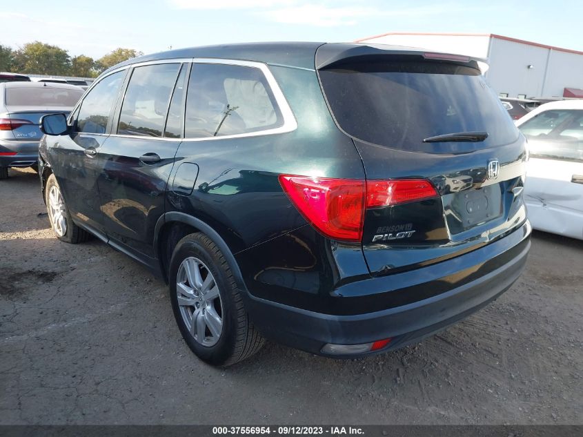 2016 Honda Pilot Lx VIN: 5FNYF5H14GB028567 Lot: 37556954