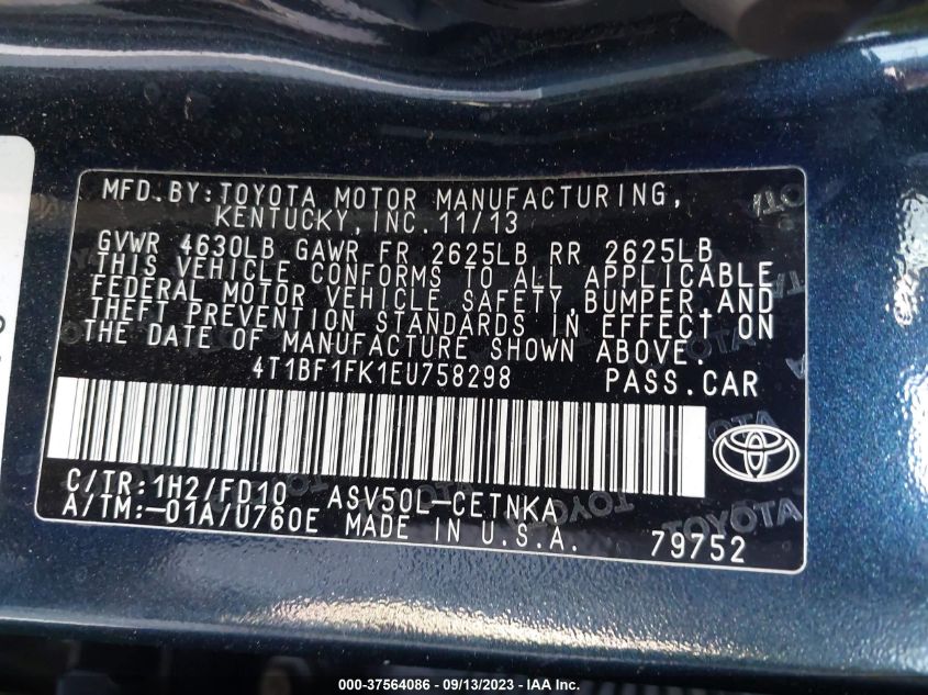 4T1BF1FK1EU758298 2014 Toyota Camry Le