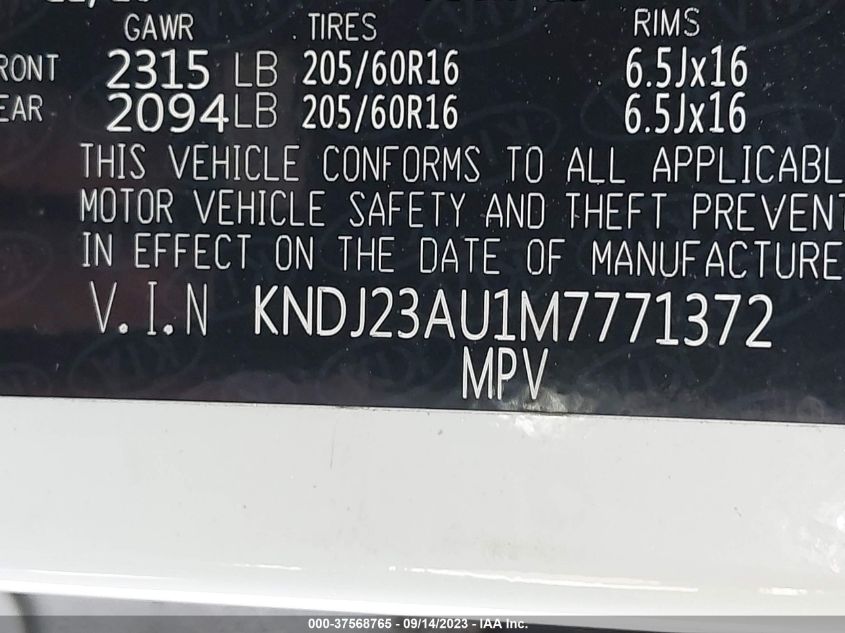 KNDJ23AU1M7771372 2021 Kia Soul Lx