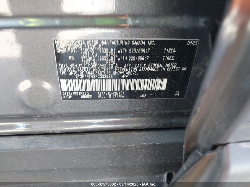 2T3F1RFV5PC333896 2023 Toyota Rav4 Le