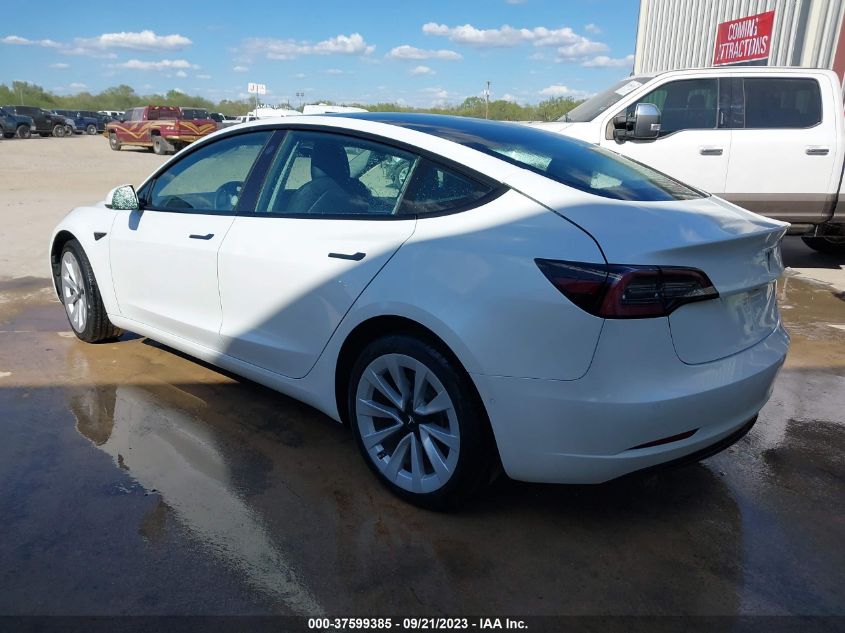 2022 Tesla Model 3 Long Range Dual Motor All-Wheel Drive VIN: 5YJ3E1EB1NF258647 Lot: 37599385