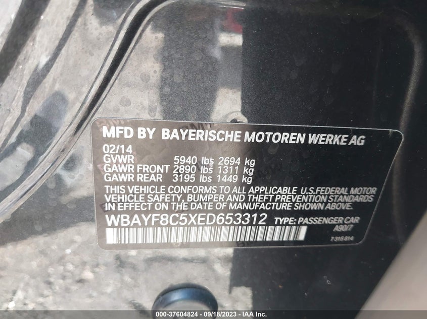 2014 BMW ALPINA B7 XDRIVE - WBAYF8C5XED653312