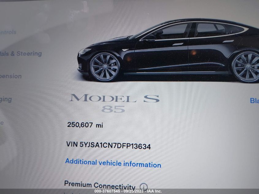 2013 Tesla Model S VIN: 5YJSA1CN7DFP13634 Lot: 37607545