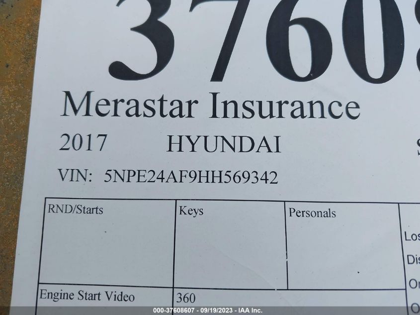 2017 HYUNDAI SONATA - 5NPE24AF9HH569342