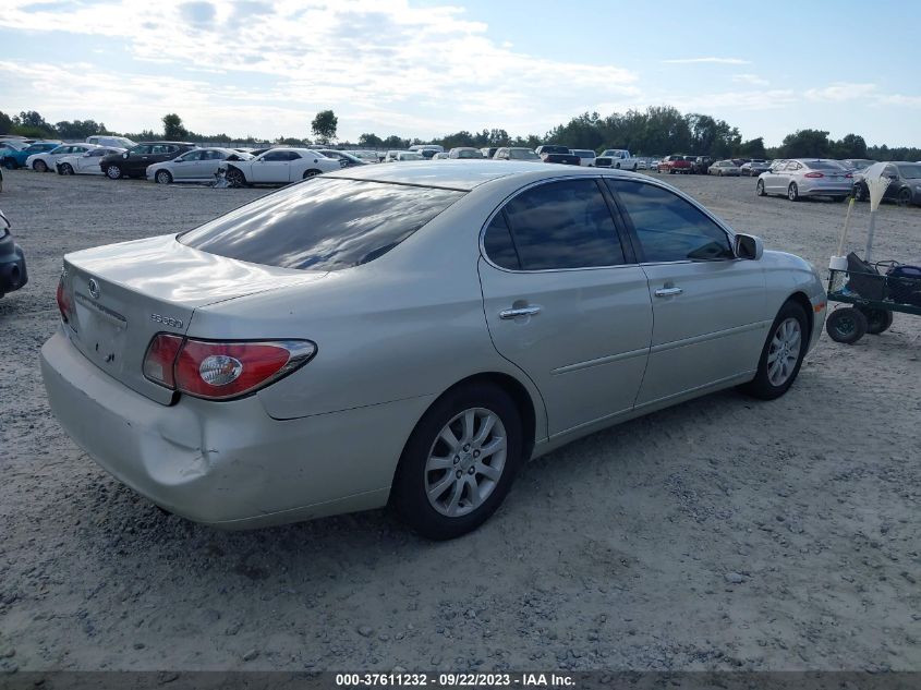 2004 Lexus Es 330 VIN: JTHBA30G945043599 Lot: 37611232