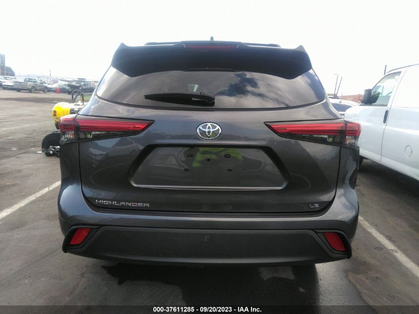 2021 Toyota Highlander L/Le VIN: 5TDZZRAH5MS537374 Lot: 37611285